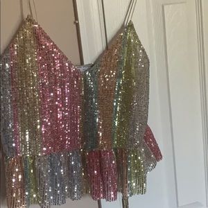 Colorful Zara Sequin top